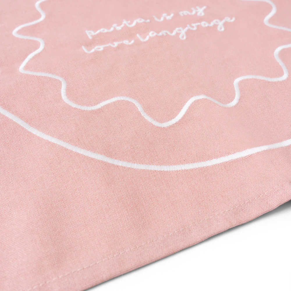 Kulu Club   Linnen placemats Pasta is my love language / set van 2