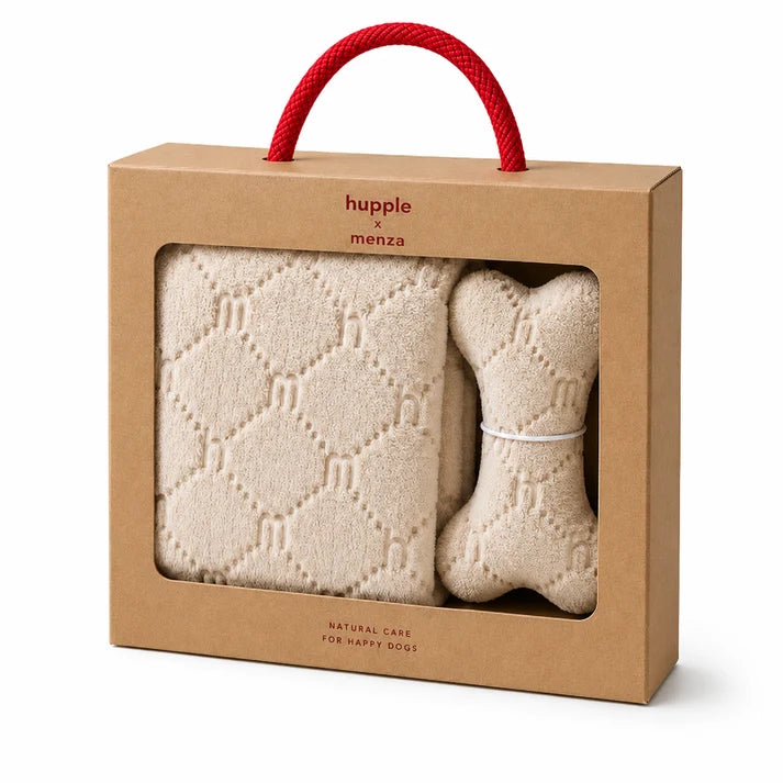 Menza hondendeken en speeltje in een geschenkset, zachte dierenaccessoires voor huisdieren, embossed ontwerp, geschikt voor honden.