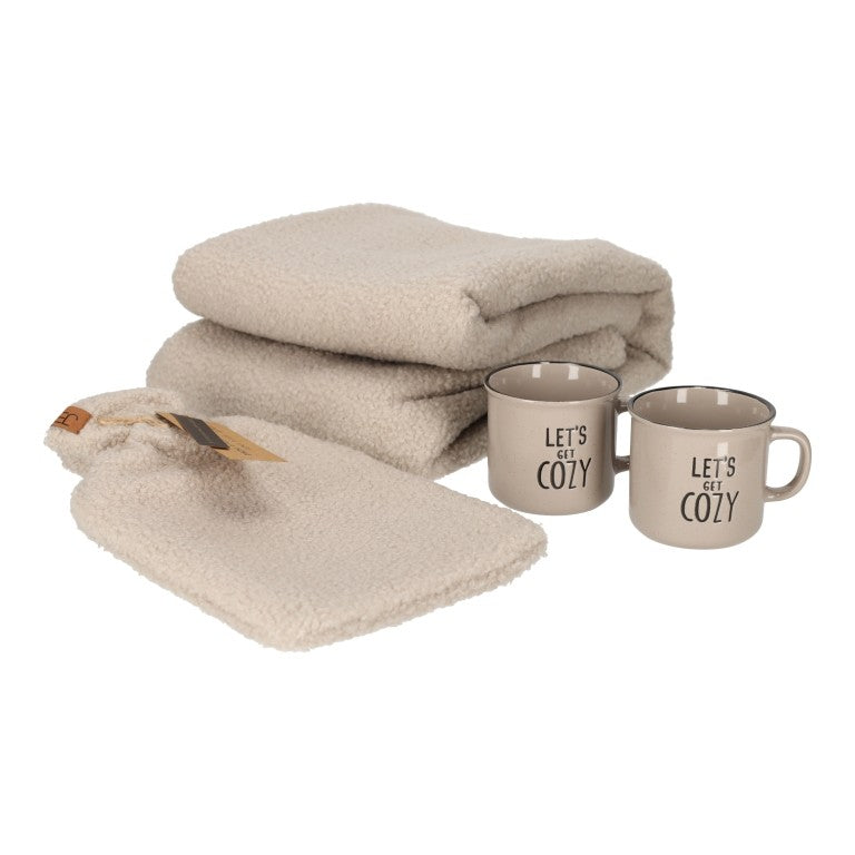 Jens Living  Giftset Cozy Bouclé plaid & kruik & mokken