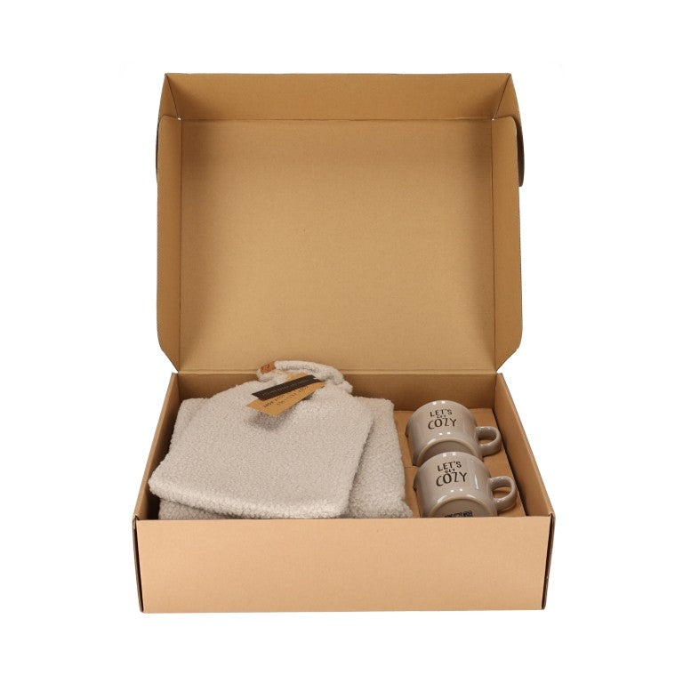 Jens Living  Giftset Cozy Bouclé plaid & kruik & mokken