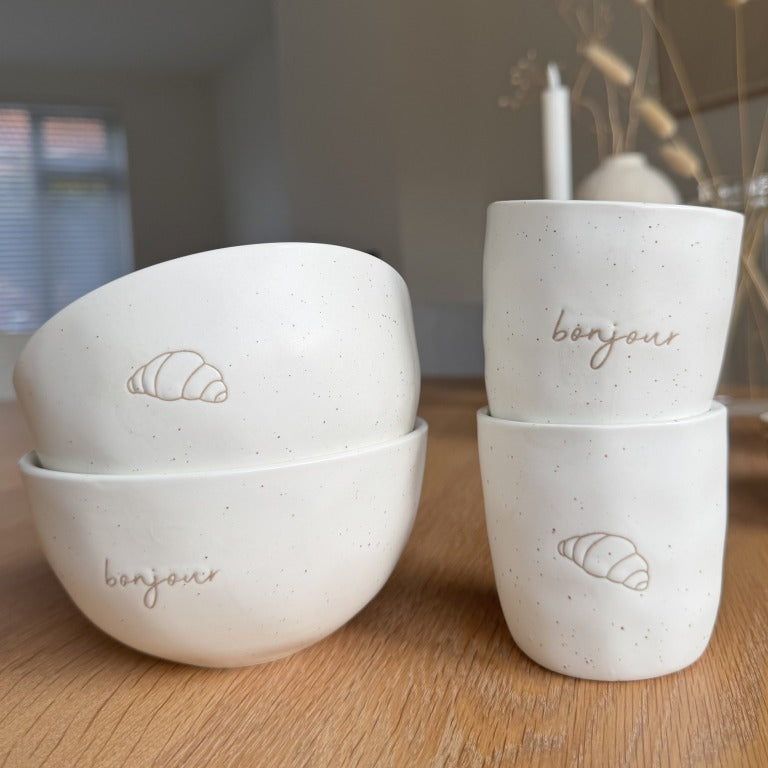 Leeff  Bowls Croissant-bonjour / set van 2