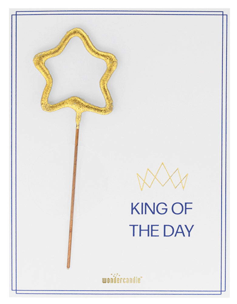 Wondercandle  Kaartje met sparkle: King / Queen of the day