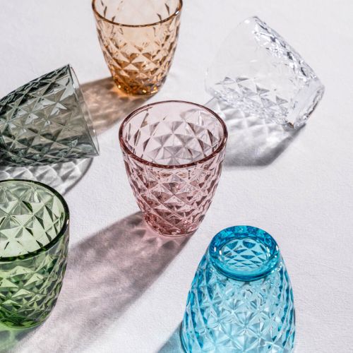 Salt & Pepper  Prisma waterglas / set van 4 / diverse kleuren