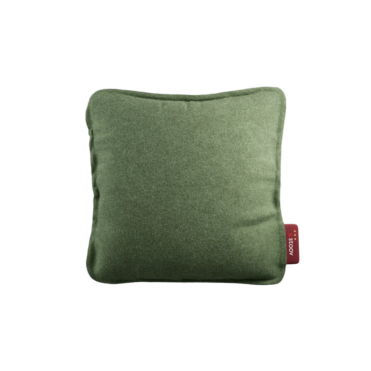 Stoov Ploov Flex warmtekussen 45x45cm in midgroen, oplaadbaar en comfortabel voor extra warmte en ontspanning.