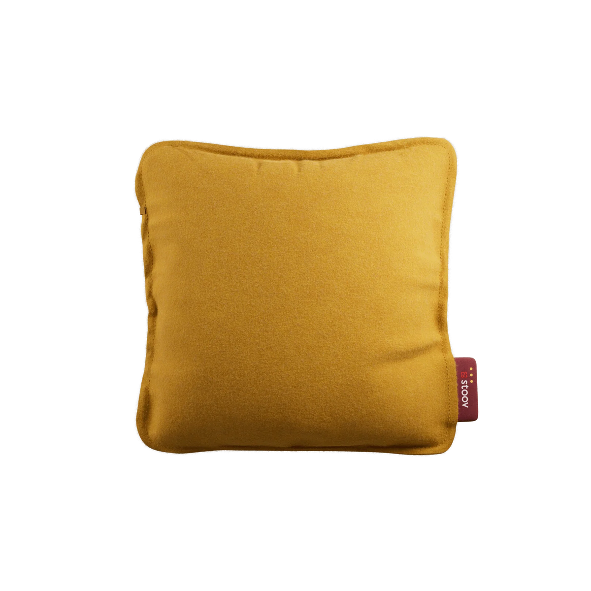 Stoov Ploov Flex warmtekussen 45x45cm in geel, oplaadbaar, voor comfort en warmte, zichtbaar in de afbeelding.