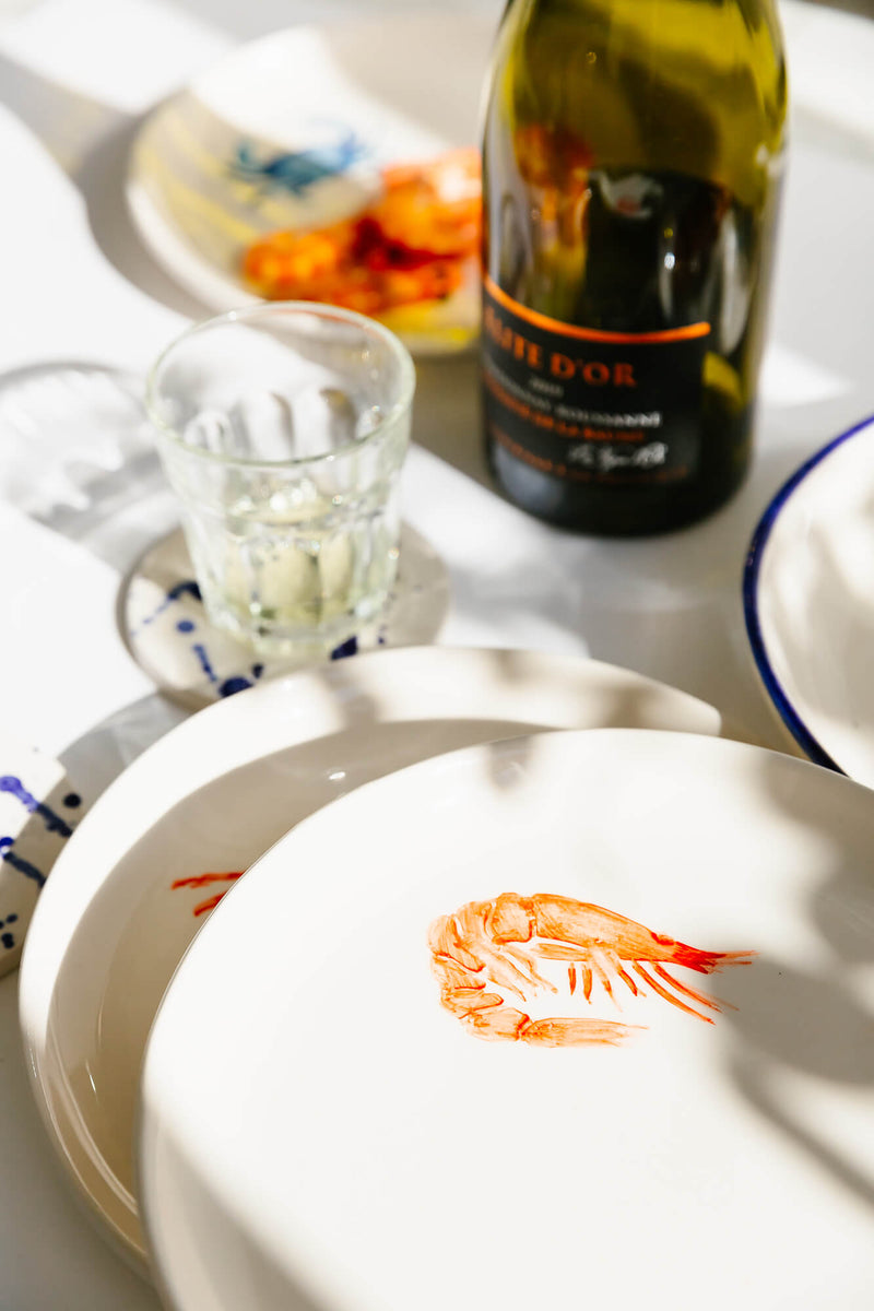 Val Pottery Fish Fete - Shrimp - Oosterlinck