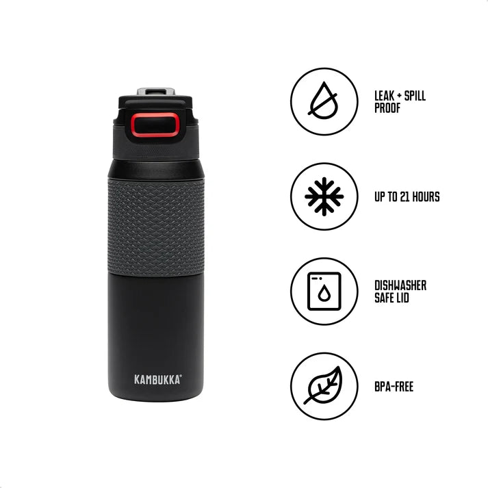 Kambukka Elton Nightfall geïsoleerde waterfles van 750ml, rood, thermos en waterfles voor koude en warme dranken.