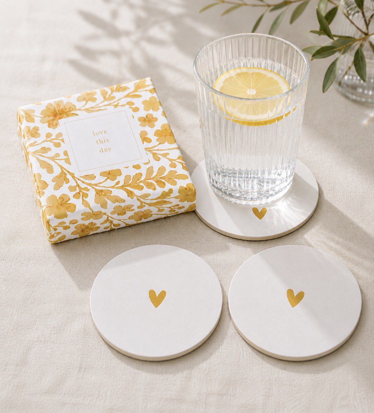 Zusss  Glasonderzetters Love this day / set van 6 coasters