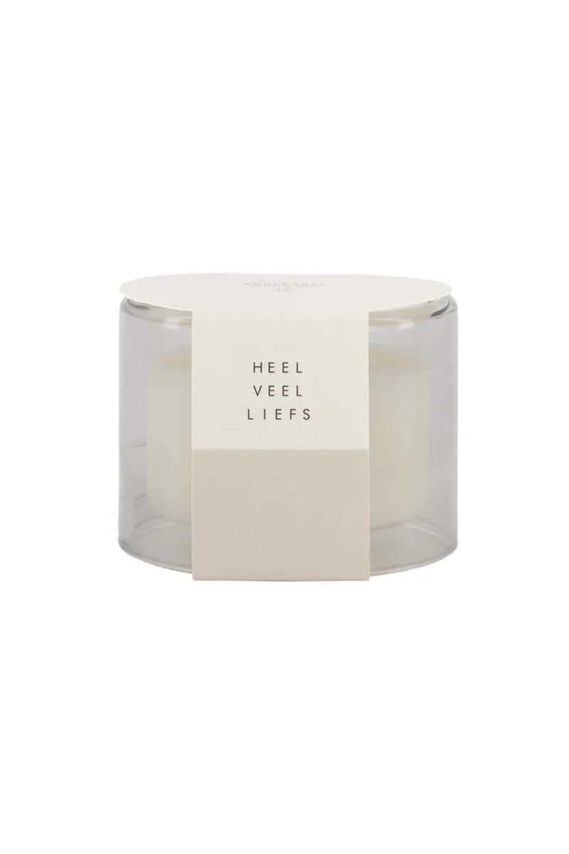ZUSSS  Geurkaars in beige glas Heel veel liefs - Oosterlinck