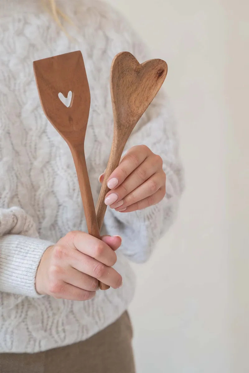 ZUSSS  Houten kookspatel met uitgesneden hartje - Oosterlinck