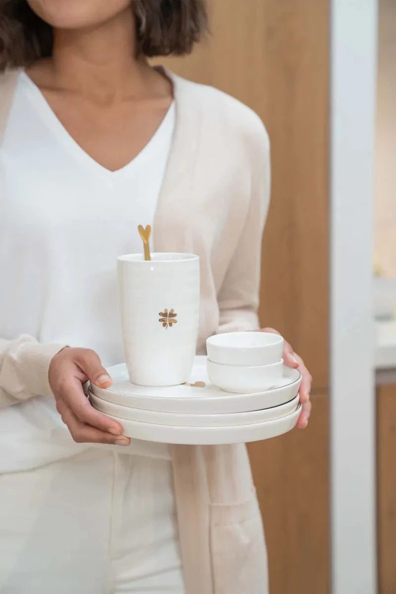 ZUSSS  Mok large met gouden klavertje vier - Oosterlinck