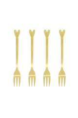 ZUSSS - Gouden vorkjes met hartje - set van 4 - Oosterlinck