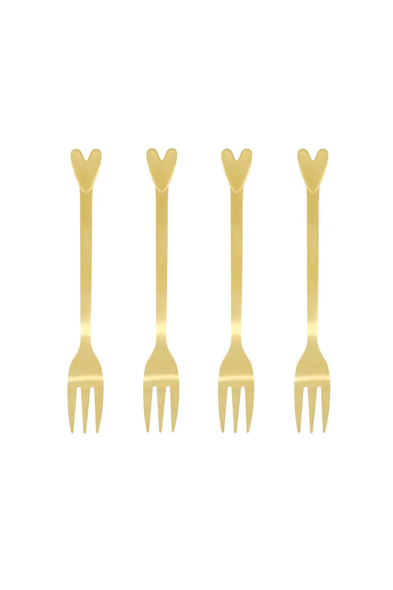 ZUSSS - Gouden vorkjes met hartje - set van 4 - Oosterlinck
