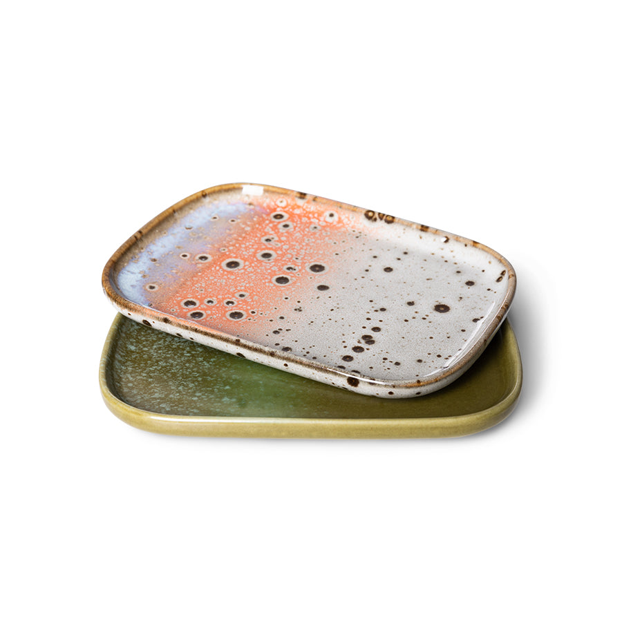 HK Living  70's ceramics small trays Atlas / set van 2 - Oosterlinck