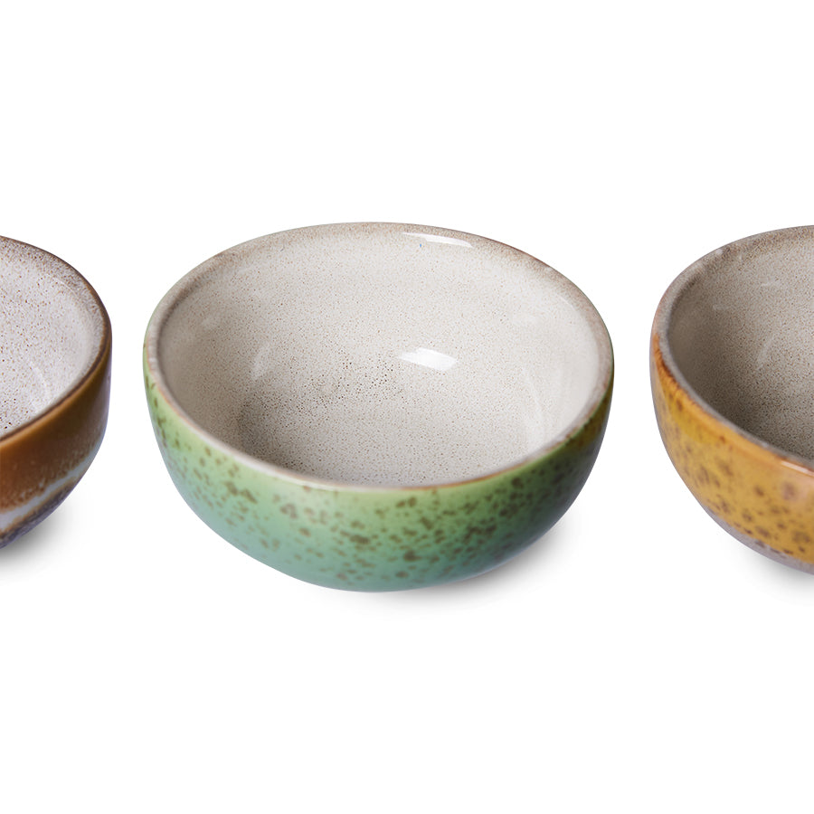 HK Living  70s ceramics: XS bowls Castor / set van 4