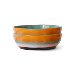 HK Living - 70s ceramics : pasta bowls (set van 2)