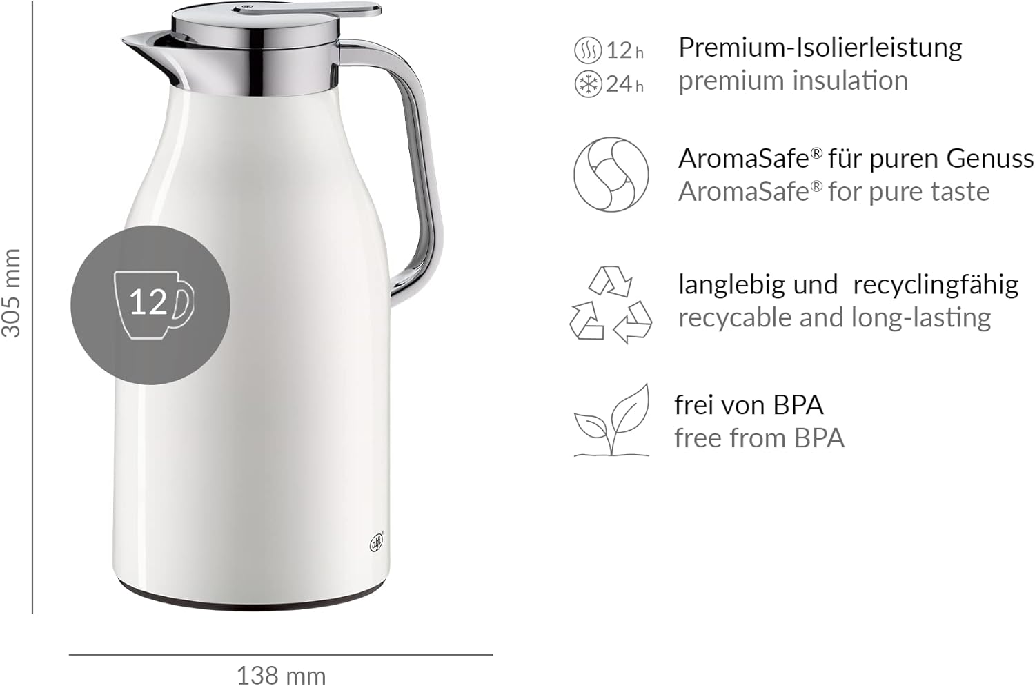 Alfi  Vacuum thermos Skyline 1.5L - varianten RVS - Oosterlinck