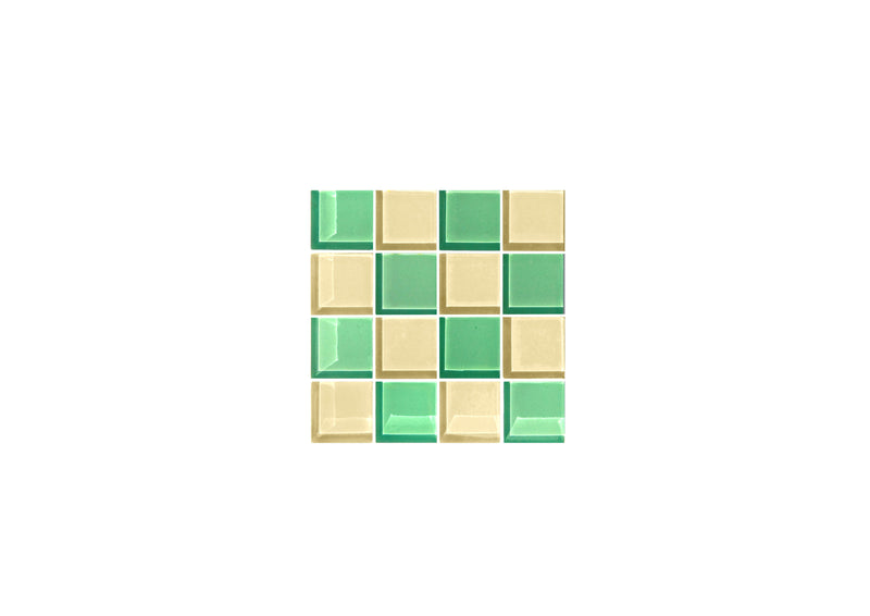 Studio Matrix - Mozaïek chess basis beige onderzetter / coaster - diverse kleurencombo's - Oosterlinck