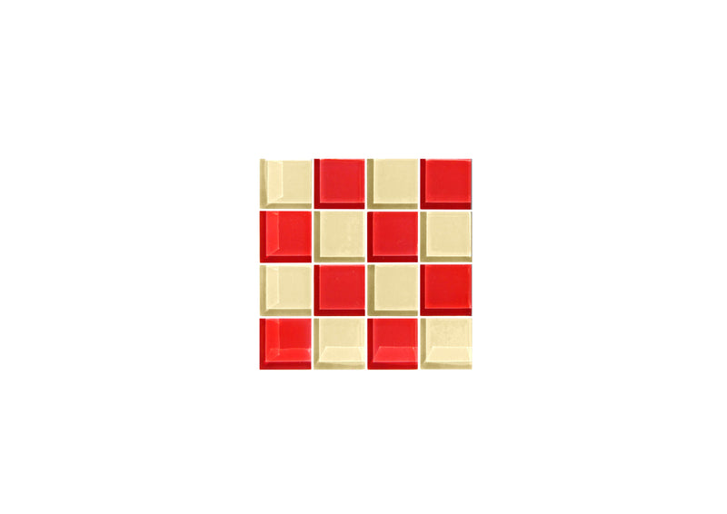 Studio Matrix - Mozaïek chess basis beige onderzetter / coaster - diverse kleurencombo's - Oosterlinck