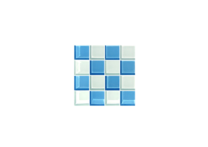 Studio Matrix - Mozaïek chess basis wit onderzetter / coaster - diverse kleurencombo's - Oosterlinck
