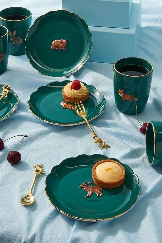 &Klevering  Forest animal mugs - set van 4 - Oosterlinck