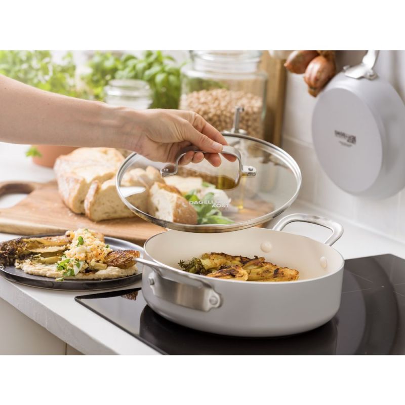 Dagelijkse Kost Proline keramische antikleef stoofpan 24cm met deksel - Oosterlinck