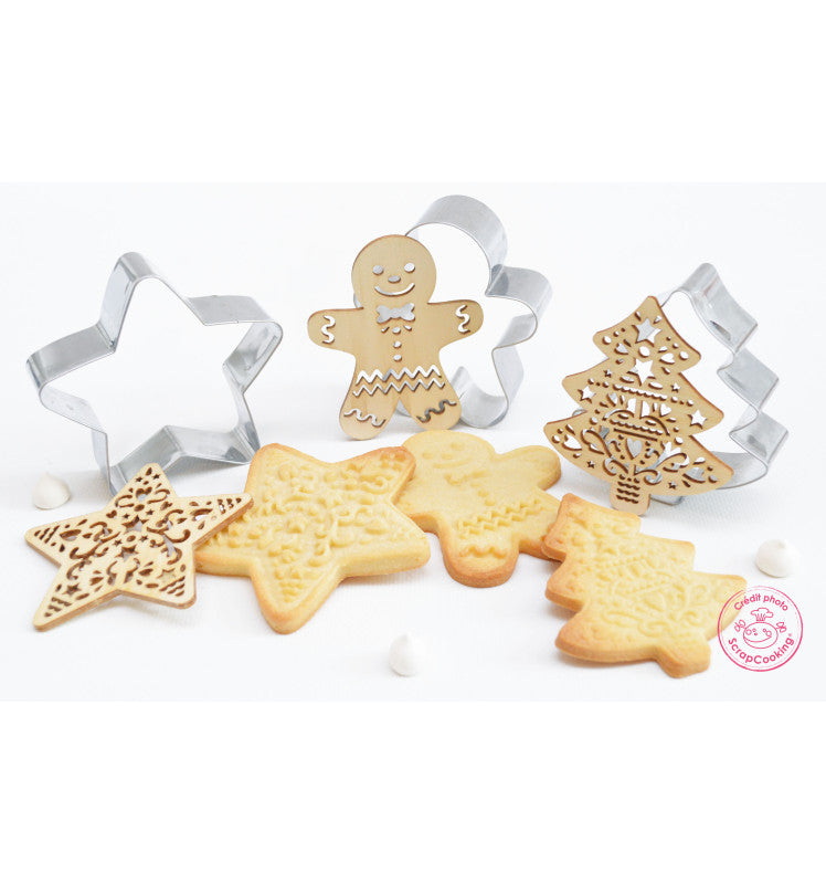 Scrap Cooking koekjesvorm XL met stempel kerstboom