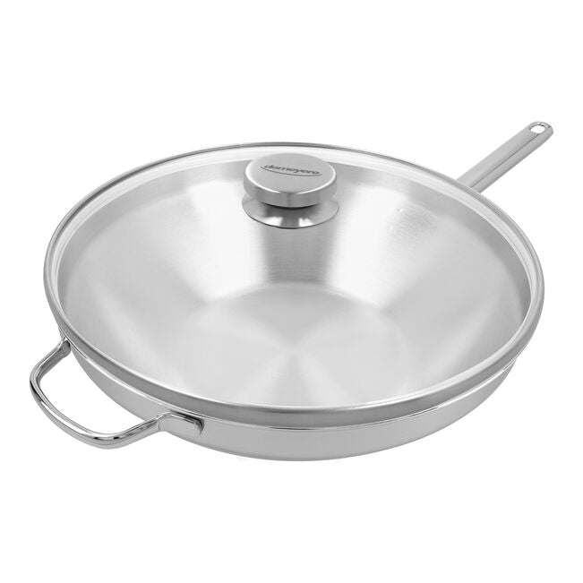 Demeyere Apollo Wok platte bodem - 32cm + GRATIS glasdeksel - Oosterlinck