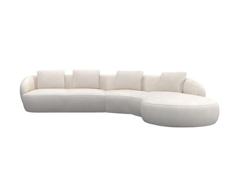Flexlux Torino sofa 2.5 zit + chaise longue organisch - Oosterlinck