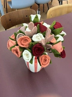 Gry & Sif   vilten tak met bladeren dusty rose