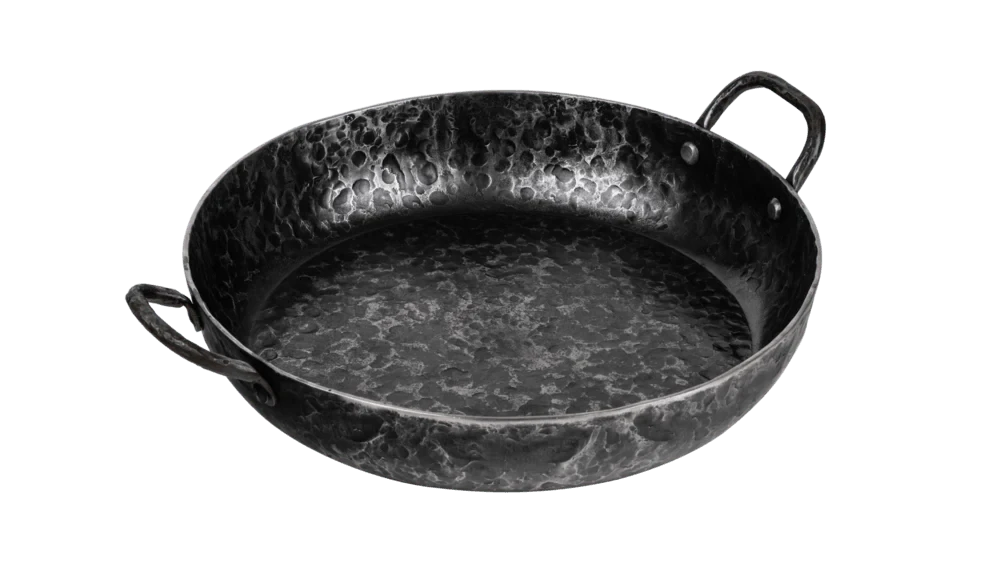 Forged braadpan carbonstaal 2 oren - Oosterlinck