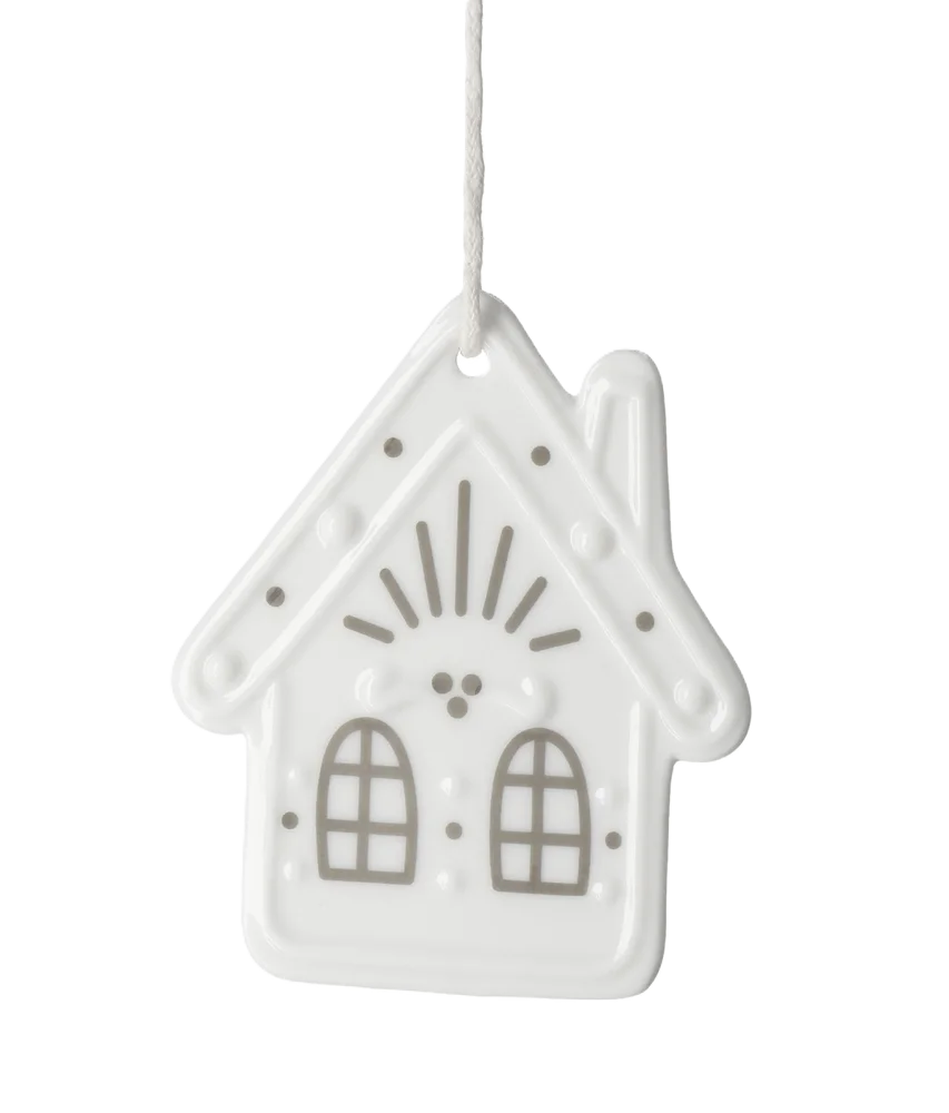 Räder hangertje met peperkoekenhuisje decoratie, gedetailleerde gingerbread design voor kerstversiering en feestelijke sfeer.