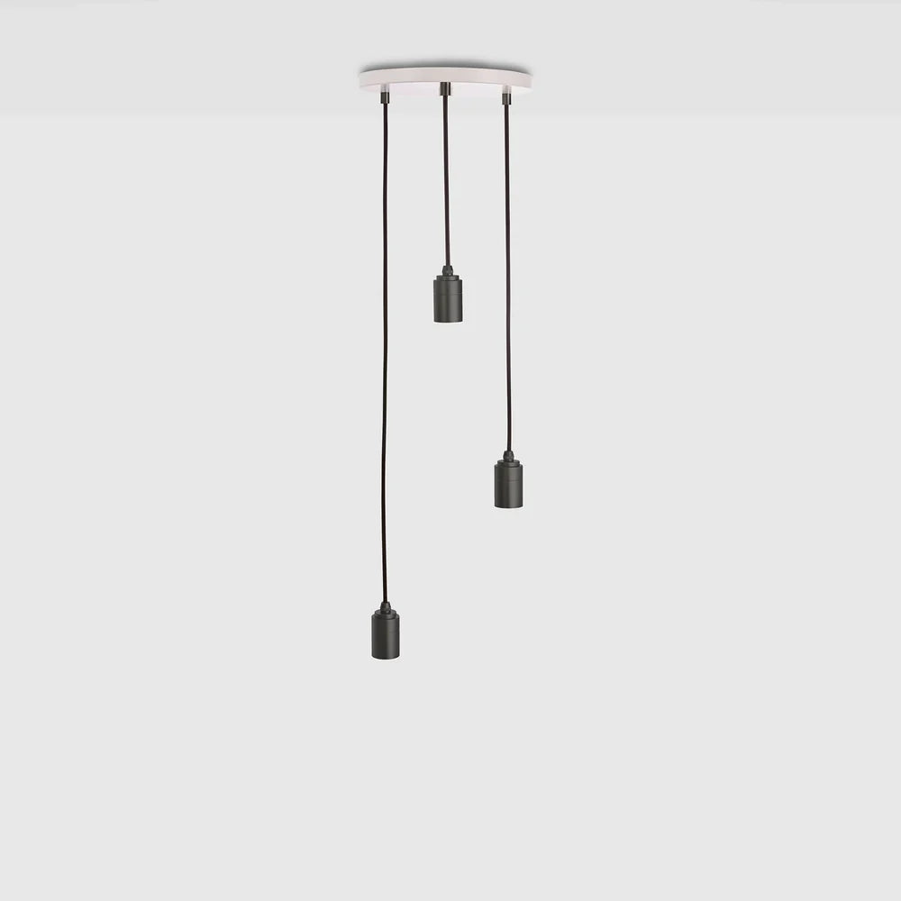 TALA Triple Graphite Pendant + white canopy -50% - Oosterlinck Home