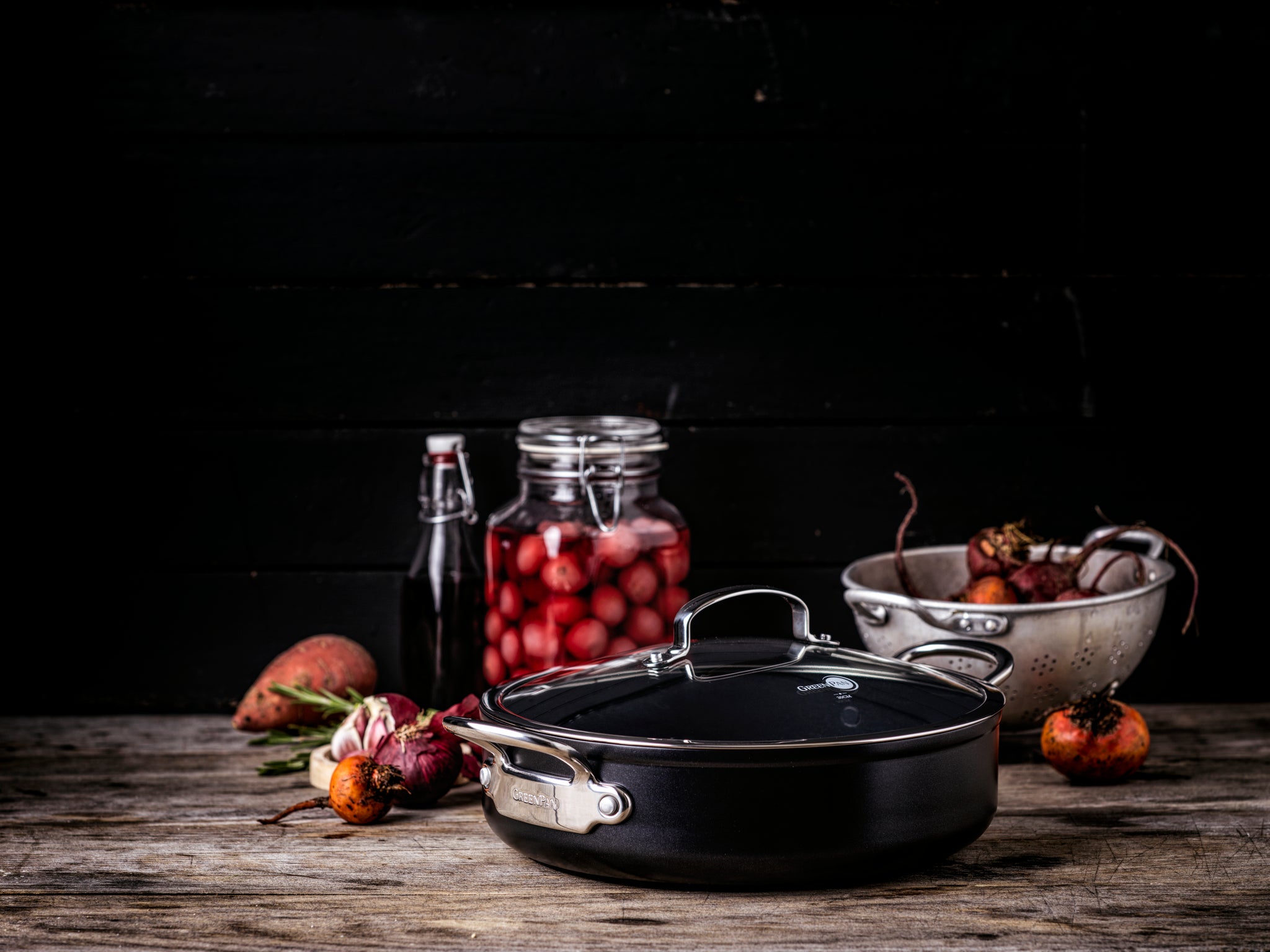 Greenpan Barcelona Pro stoofpan 30cm met deksel - Oosterlinck