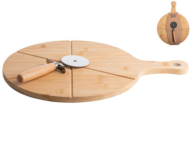 GUSTA - Pizzaplank met pizzames - giftset - Oosterlinck