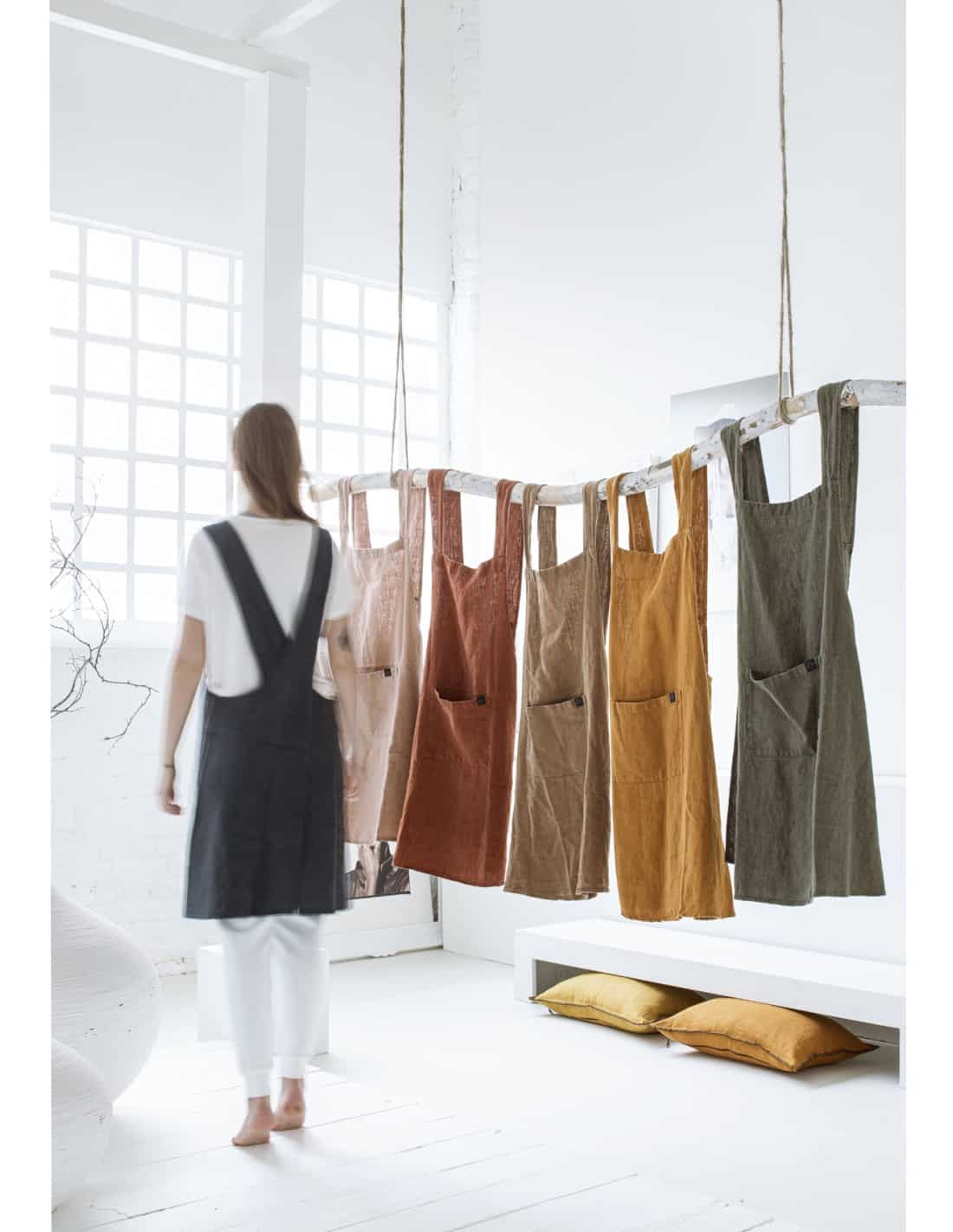 Haomy   Kyoto linnen schort - diverse kleuren - Oosterlinck