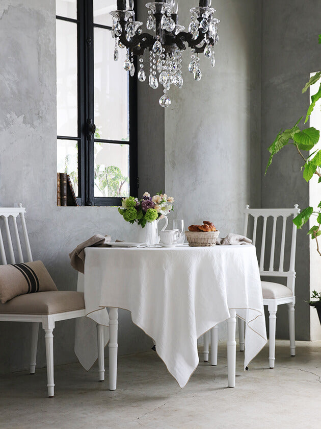 Haomy - Venise linnen tafelkleed rond 160 x 160 cm - diverse kleuren - Oosterlinck