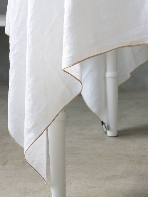 Haomy - Venise linnen tafelkleed rond 160 x 160 cm - diverse kleuren - Oosterlinck