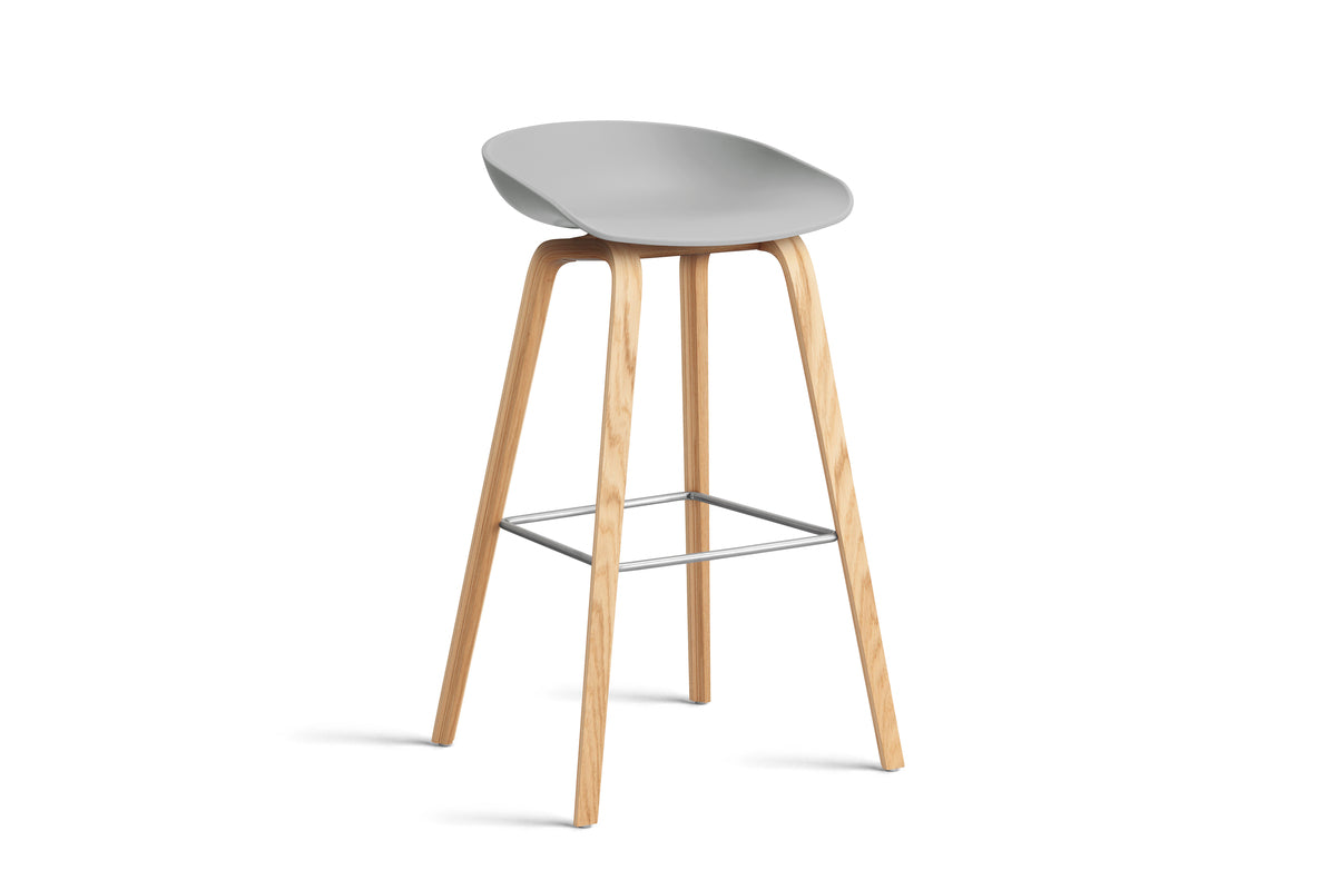HAY - AAS32 About a stool barkruk - onderstel helder gelakt eik - high - Oosterlinck