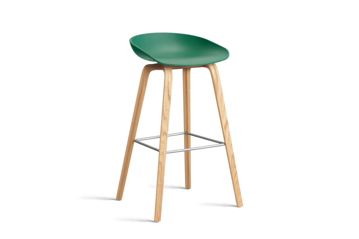 HAY - AAS32 About a stool barkruk - onderstel helder gelakt eik - high - Oosterlinck