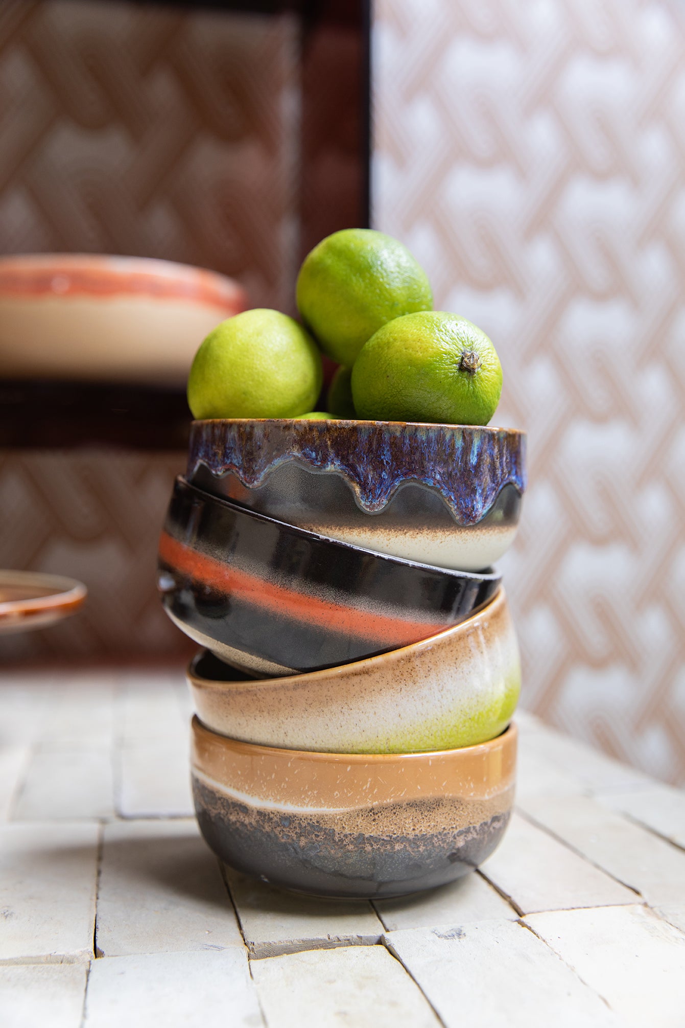 HK Living  - 70s ceramics: Dessert bowls Humus - set van 4 - Oosterlinck