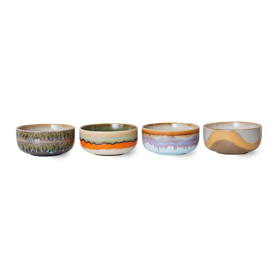 HK Living  70s ceramics: Dessert bowls Reef / set van 4 - Oosterlinck