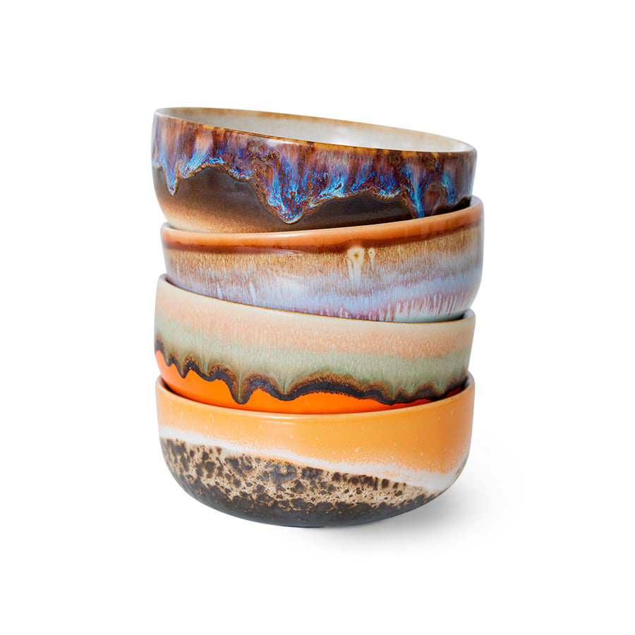 HK Living  - 70s ceramics: Tapas bowls Crystal - set van 4 - Oosterlinck