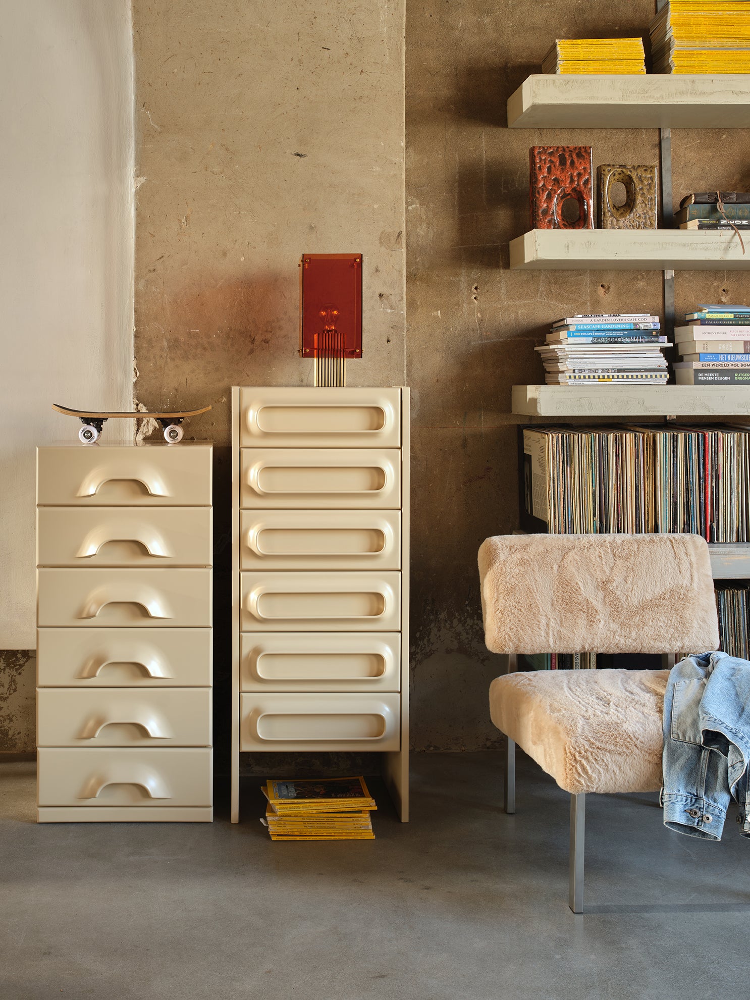 HK Living - Furry fauteuil champagne - Oosterlinck
