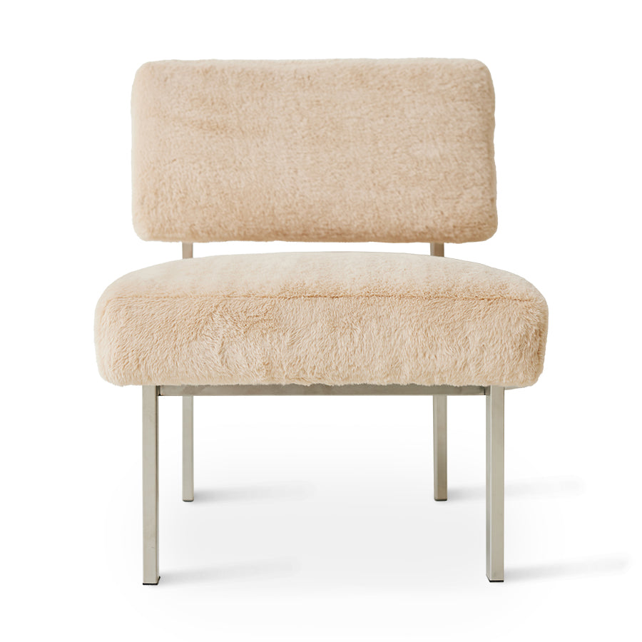 HK Living - Furry fauteuil champagne - Oosterlinck
