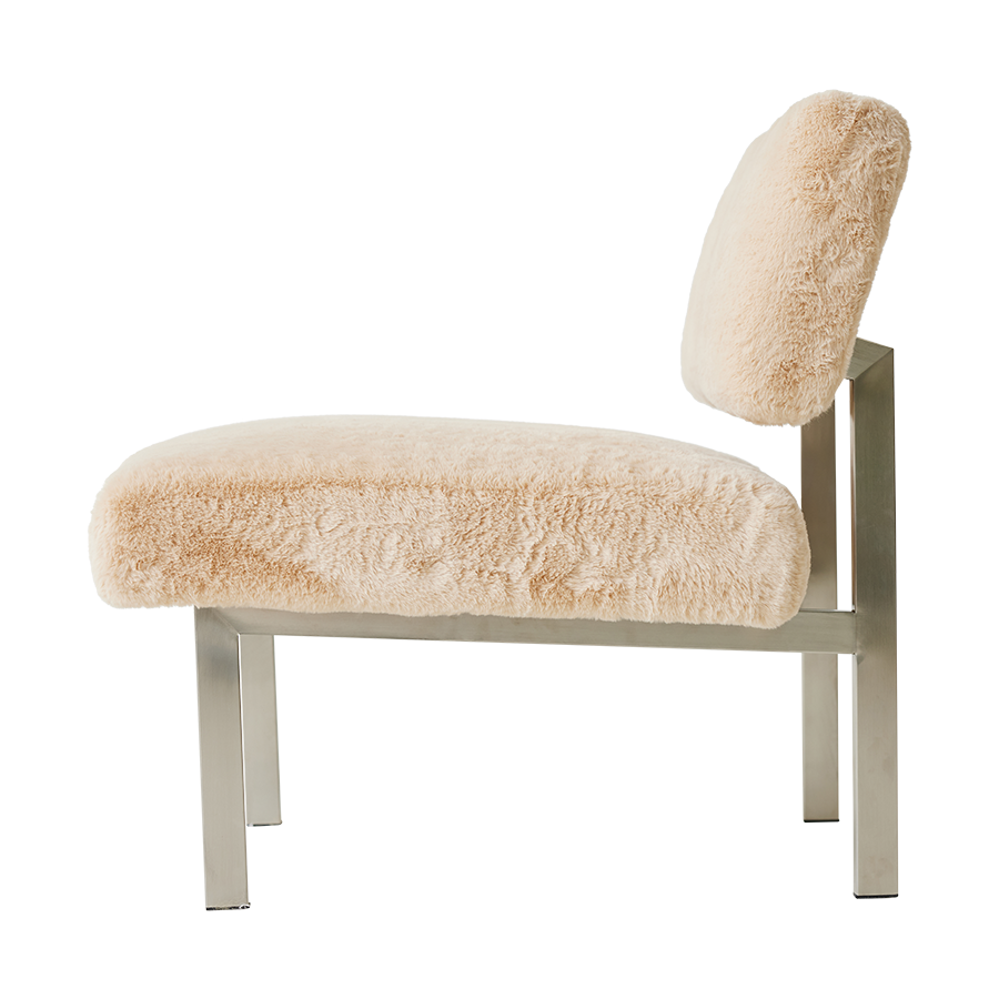 HK Living - Furry fauteuil champagne - Oosterlinck