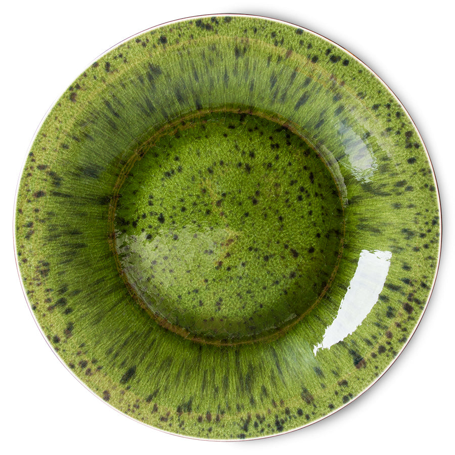 HK Living  The Emeralds: Ceramic dinner plate spotted green - set van 2 - Oosterlinck