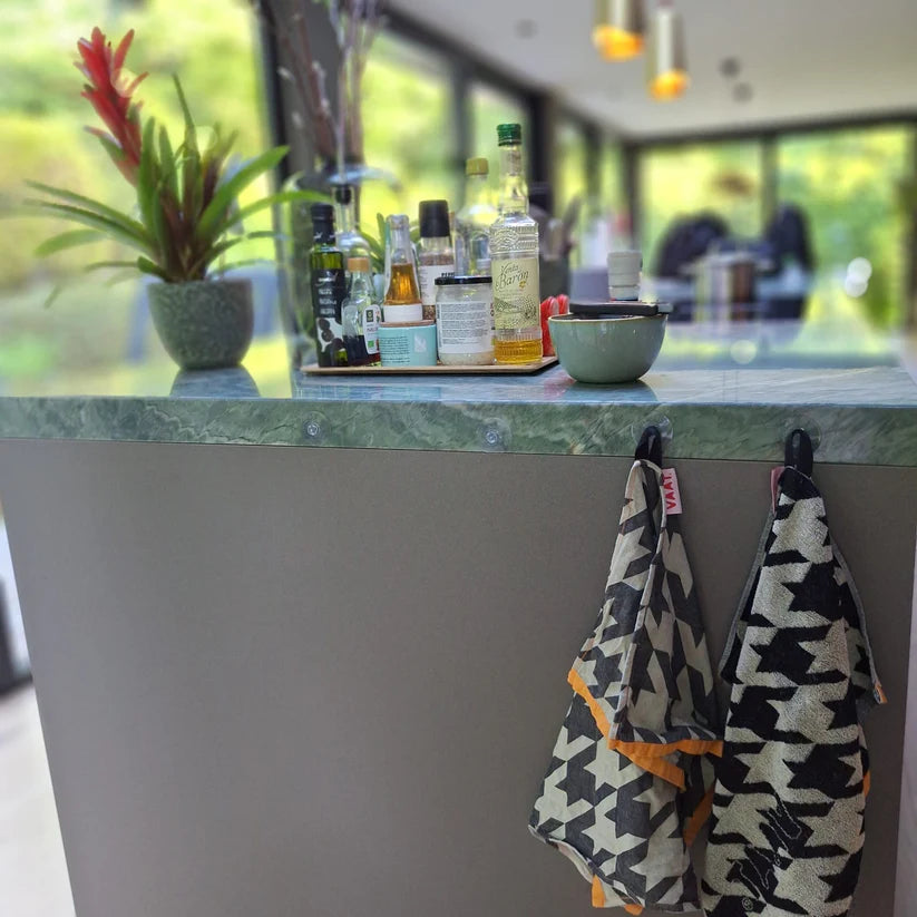 VAAT  Handdoeken giftset I Love Pied De Poule zwart