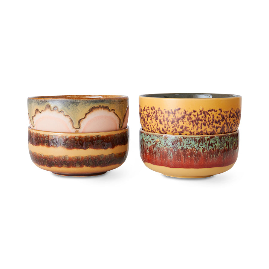 HK Living  70s ceramics: Dessert bowls Harbour / set van 4 - Oosterlinck Home