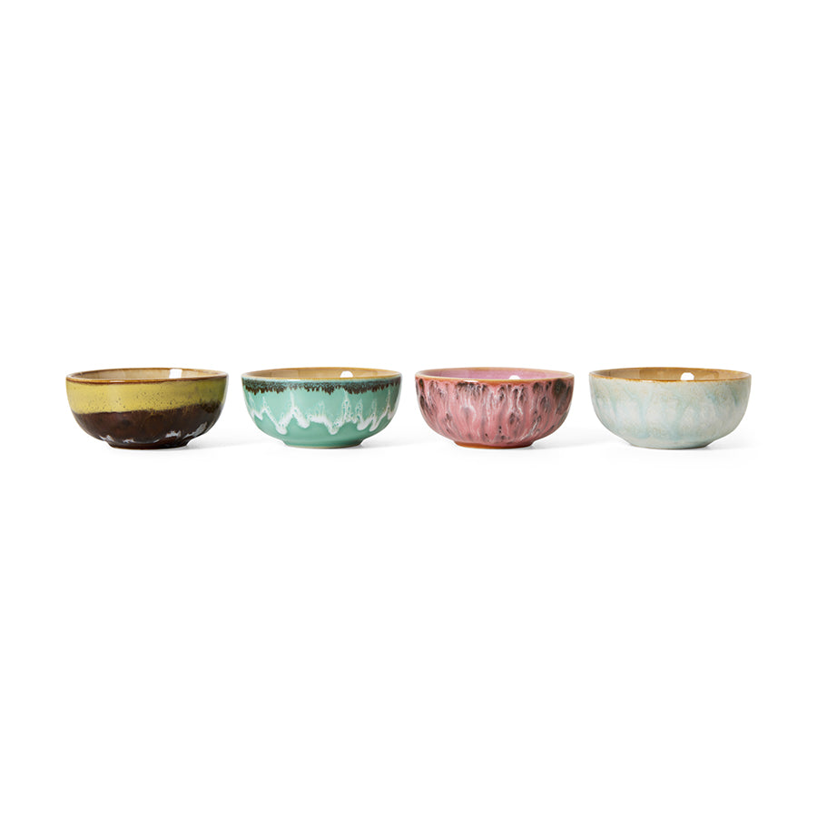 HK Living  70s ceramics: XS bowls Modernist / set van 4